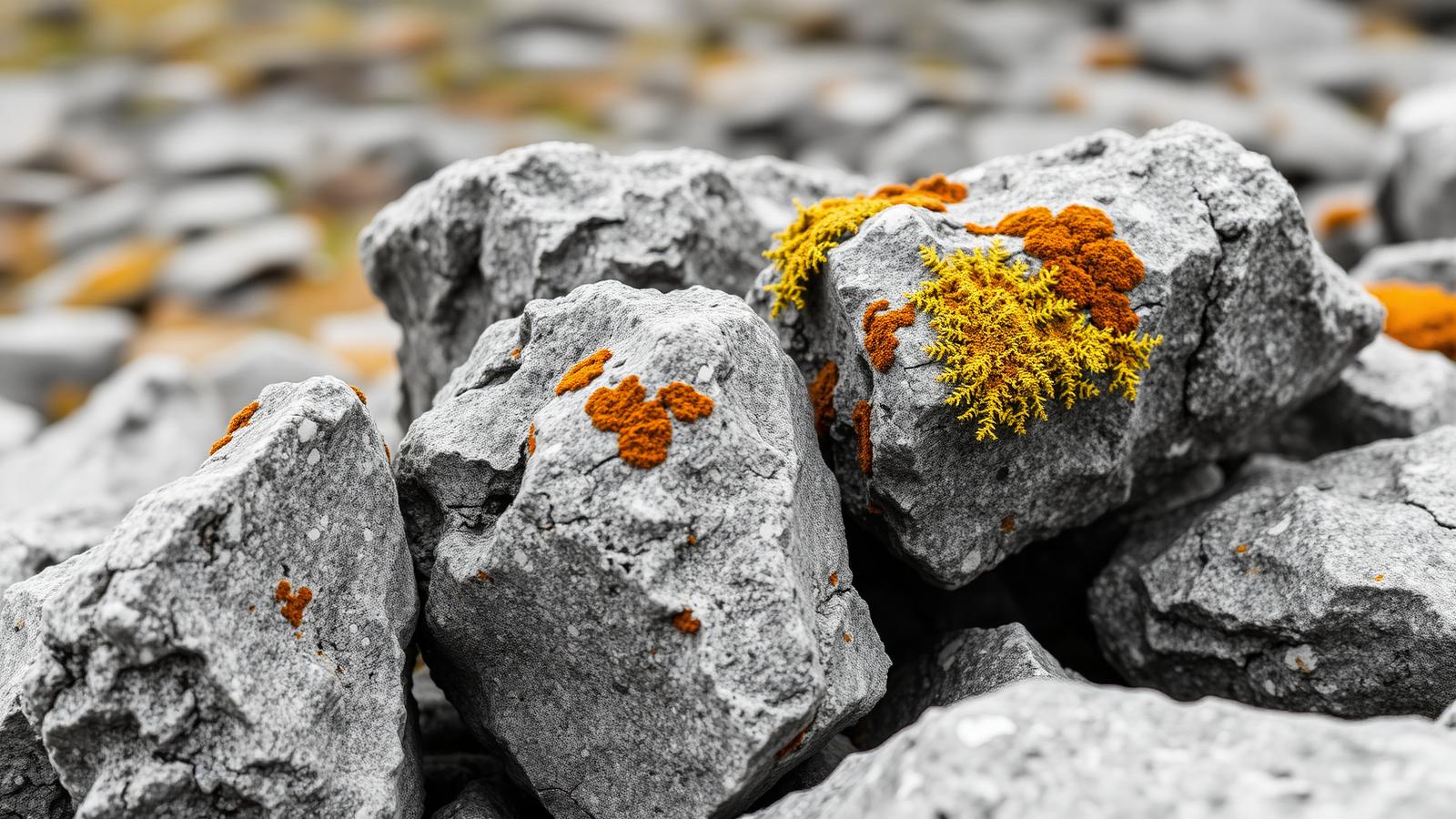 Weathered granite boulders with lichen growth, typical of the Cornish granite terrain